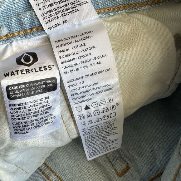 Levis 501 High Rise Denim Shorts Distressed Button Fly Light Wash Womens Size 30 - Picture 6 of 13